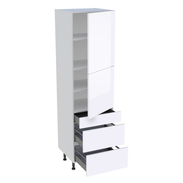 Colonne cuisine 2 portes, 1 tiroir, 2 casseroliers H.216,6 cm x L. 60 cm