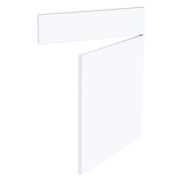 Kit façade meuble cuisine Blanc Brillant 1 porte, 1 faux tiroir H. 71,7 cm L. 59,7 cm