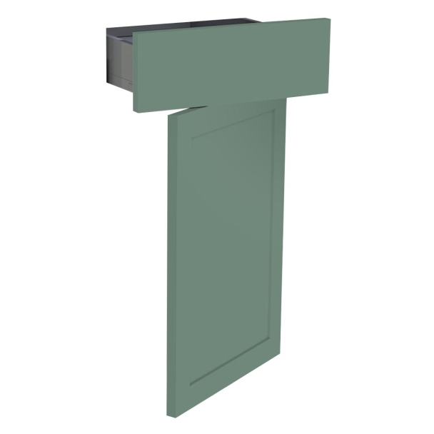 Kit façade meuble cuisine Blanc Brillant 1 porte, 1 tiroir H. 71,7 cm L. 39,7 cm