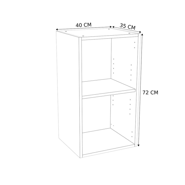 Caisson Meuble haut cuisine Blanc H. 72 cm x L. 40 cm x P. 35 cm