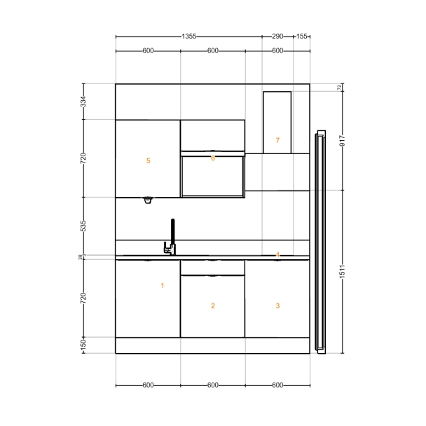Cuisine préconfigurée linéaire 180 cm coloris Blanc Mat