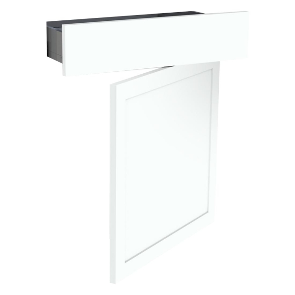 Kit façade meuble cuisine Gris Cendre Brillant 1 porte, 1 tiroir H. 71,7 cm L. 59,7 cm