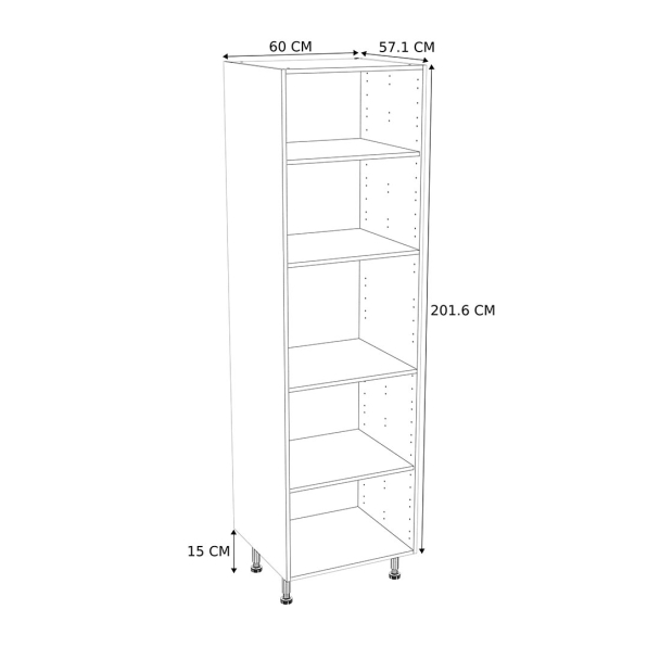 Caisson Colonne cuisine Blanc H. 216,6 cm x L. 60 cm x P. 57,1