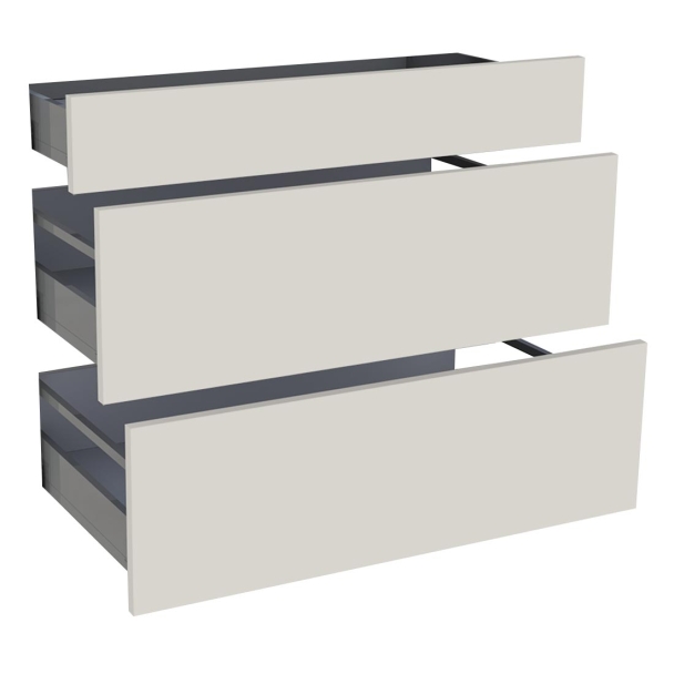 Kit façade meuble cuisine Gris Cendre Brillant 1 tiroir, 2 casseroliers H. 71,7 cm L. 89,7 cm