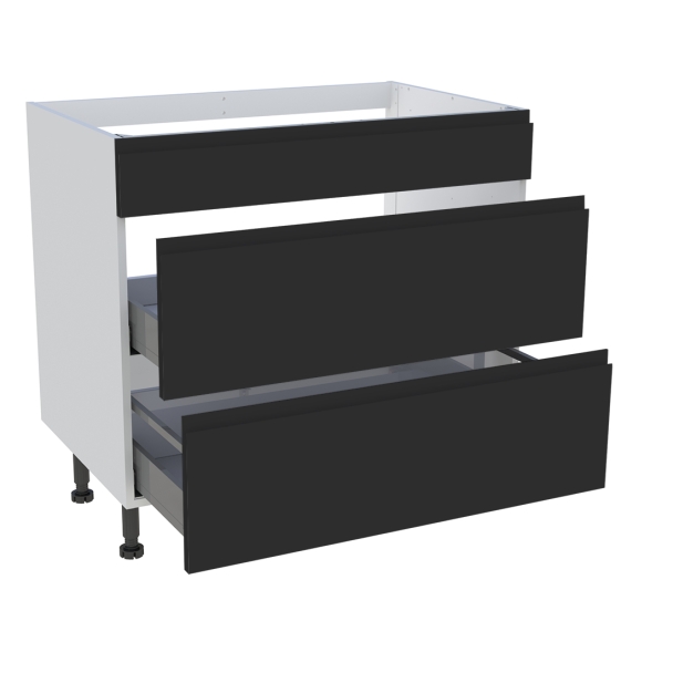 Meuble bas cuisson cuisine 1 faux tiroir, 2 casseroliers H. 87 cm x L. 90 cm