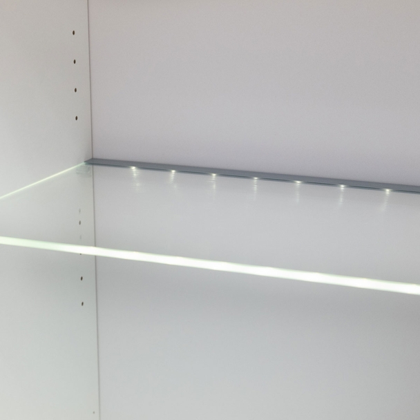 Tablette en verre avec réglette LED - L. 60 cm