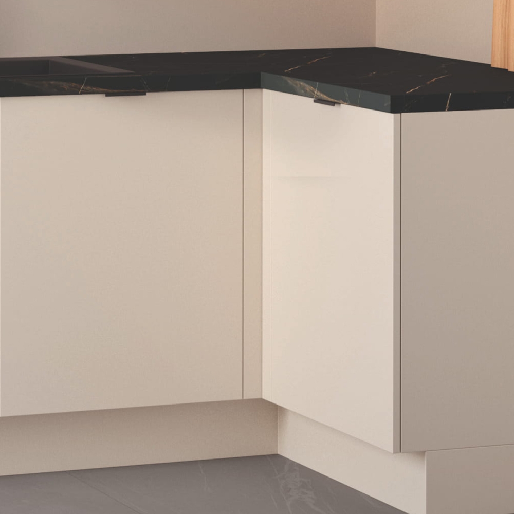 Cuisine complète en angle Lin et Terracotta mat 280 cm