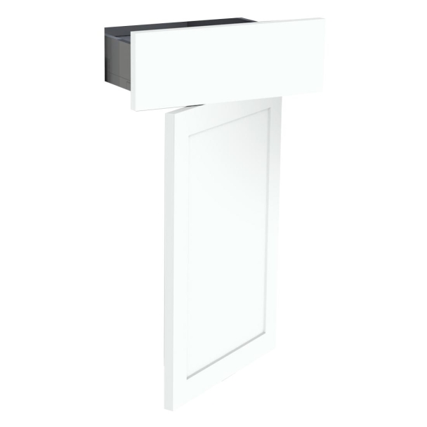 Kit façade meuble cuisine Blanc Brillant 1 porte, 1 tiroir H. 71,7 cm L. 39,7 cm