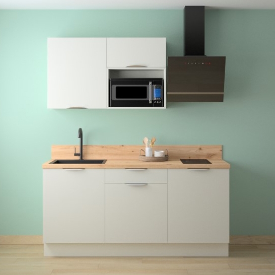 Cuisine complète blanc mat largeur 180 cm