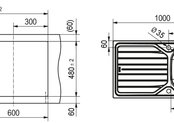 Evier 1 grande cuve avec égouttoir inox