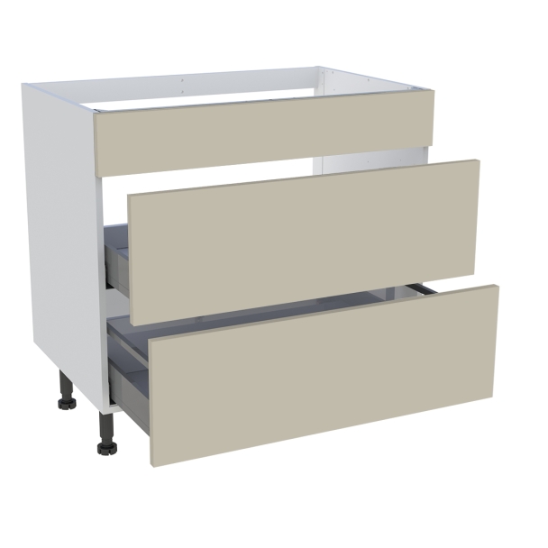 Meuble bas cuisson cuisine 1 faux tiroir, 2 casseroliers H. 87 cm x L. 90 cm