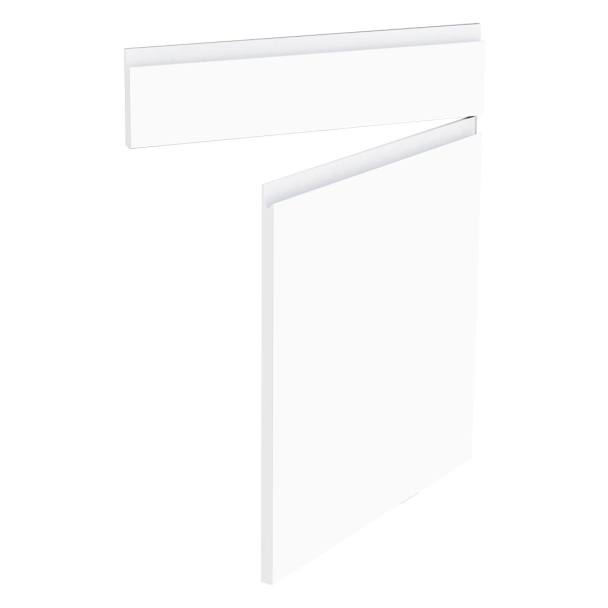 Kit façade meuble cuisine Blanc Brillant 1 porte, 1 faux tiroir H. 71,7 cm L. 59,7 cm