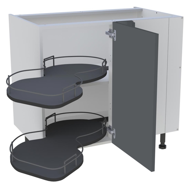 Bas 900 angle 1porte D avec plateaux gauche