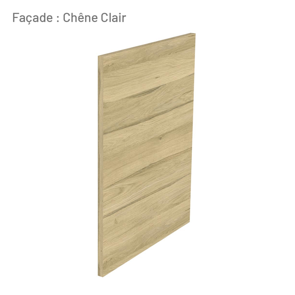Cuisine complète Bois et Blanc mat 180 cm avec meuble four - Avec Plan de travail