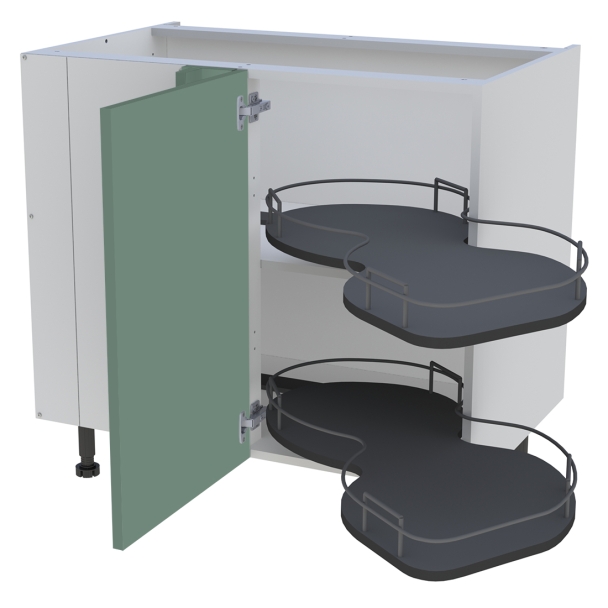 Bas 900 angle 1porte G avec plateaux droit