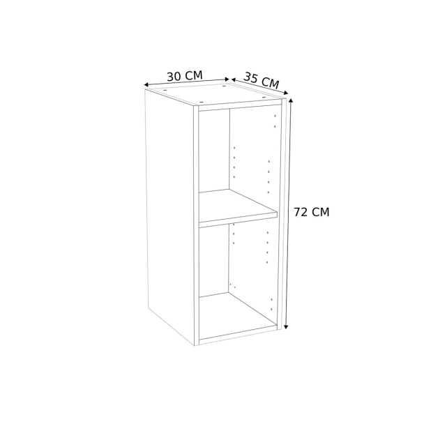 Caisson Meuble haut cuisine Blanc H. 72 cm x L. 30 cm x P. 35 cm