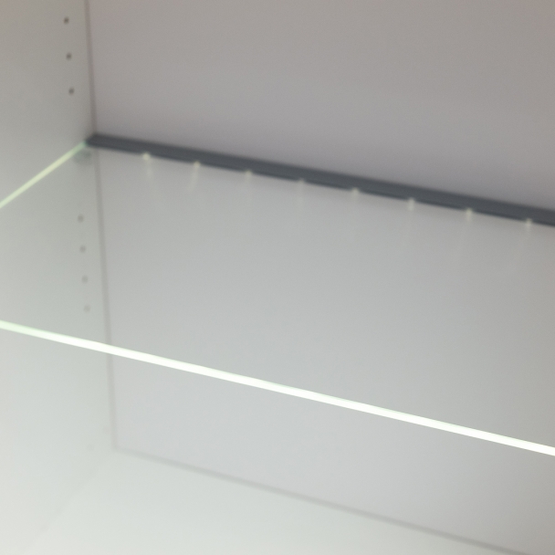 Tablette en verre avec réglette LED - L. 60 cm