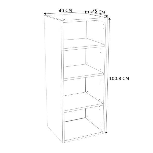 Caisson Meuble haut cuisine Blanc H. 100,8 cm x L. 40 cm x P. 35 cm