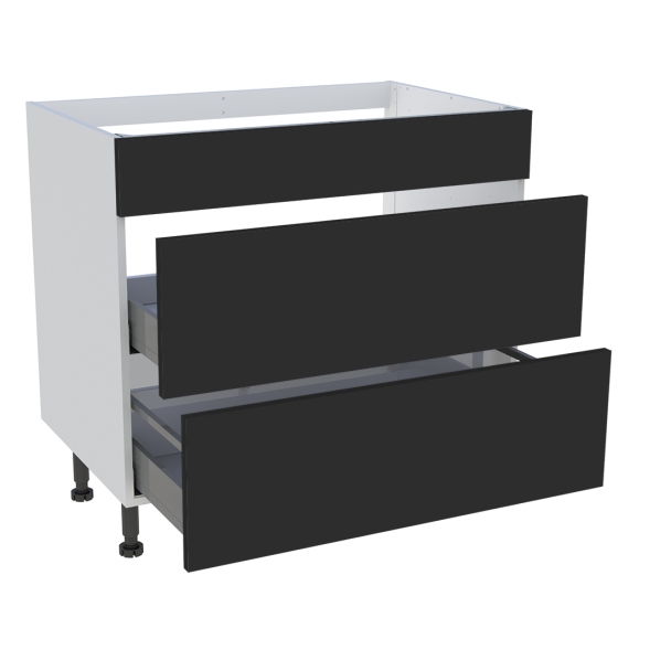 Meuble bas cuisson cuisine 1 faux tiroir, 2 casseroliers H. 87 cm x L. 90 cm