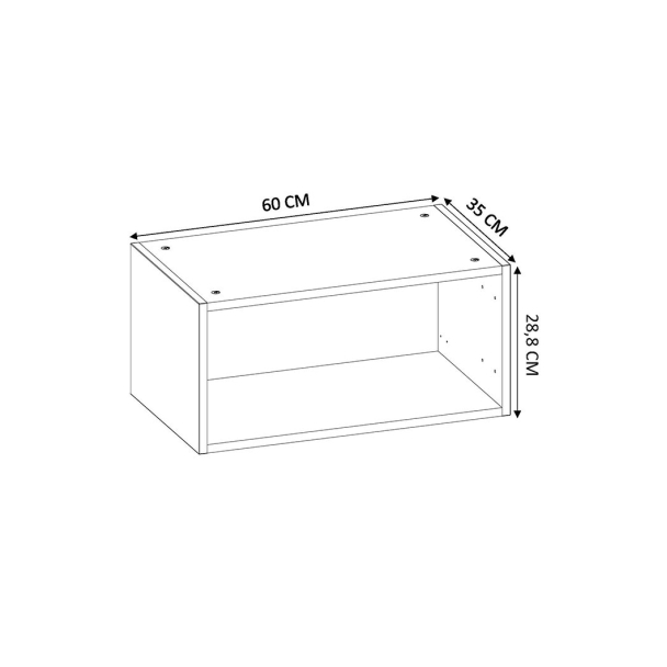 Caisson Meuble haut cuisine Blanc H. 28,8 cm x L. 60 cm x P. 35 cm
