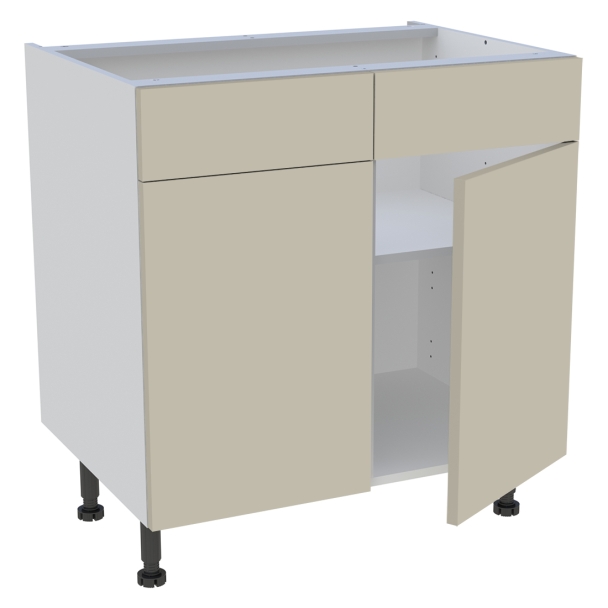 Meuble bas cuisine 2 portes, 2 faux tiroirs H. 87 cm x L. 80 cm