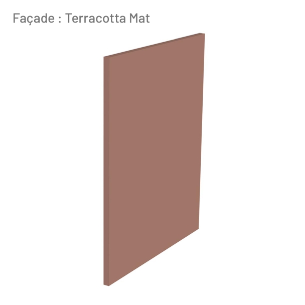 Cuisine complète Lin et Terracotta mat 240 cm avec meuble  colonne