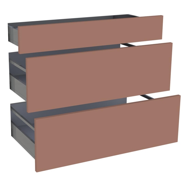 Kit façade meuble cuisine Gris Cendre Brillant 1 tiroir, 2 casseroliers H. 71,7 cm L. 89,7 cm