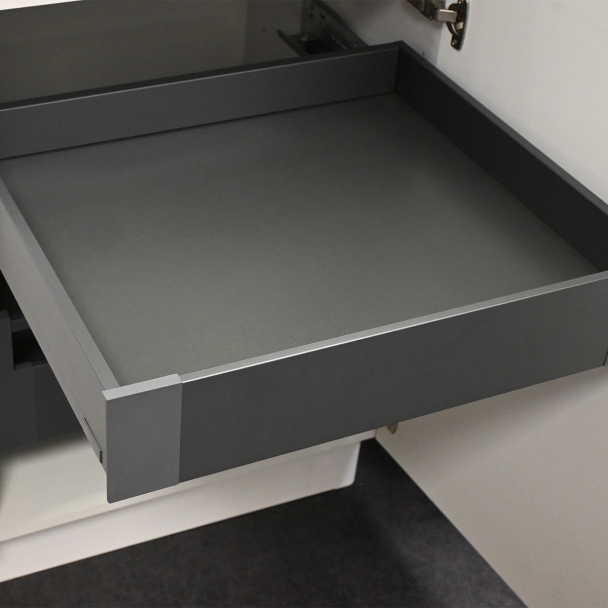Tiroir à l'anglaise gris anthracite pour meuble de cuisine - L. 60 cm