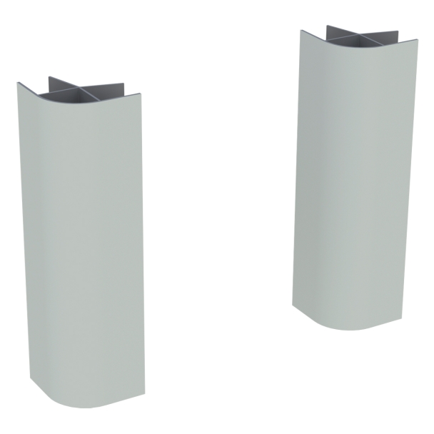 Lot de 2 jonctions d'angle droit pour plinthe H. 15 cm - Gris Cendre Brillant