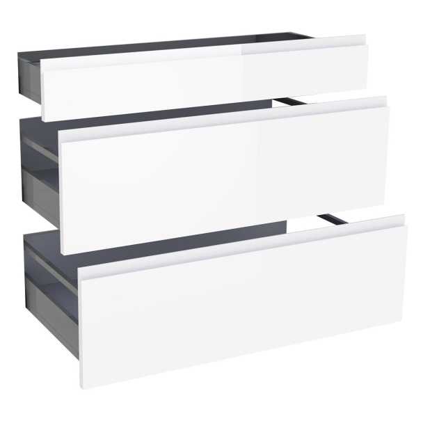 Kit façade meuble cuisine Gris Cendre Brillant 1 tiroir, 2 casseroliers H. 71,7 cm L. 89,7 cm