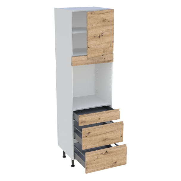 Colonne cuisine 1 porte, 1 tiroir, 2 casseroliers H.216,6 cm x L. 60 cm