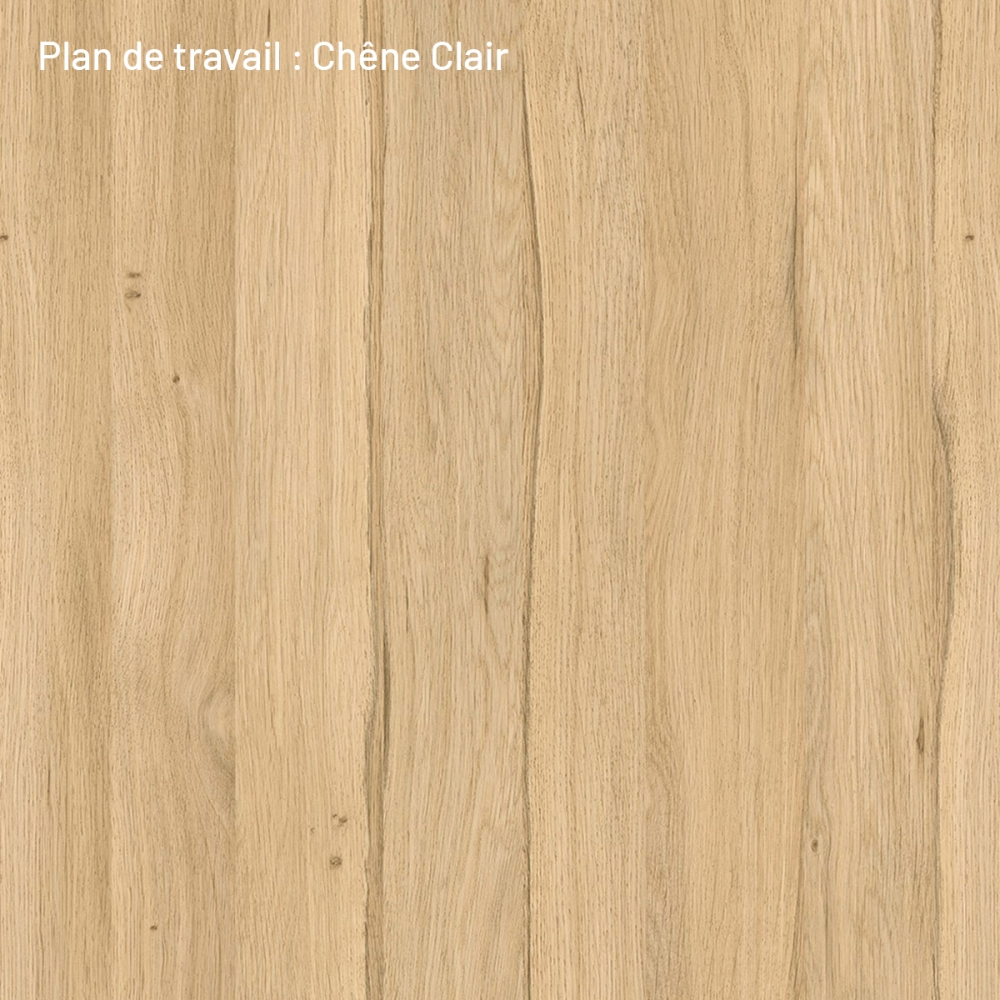 Cuisine complète Bois et Vert mat 180 cm avec meuble micro-ondes - Avec Plan de travail