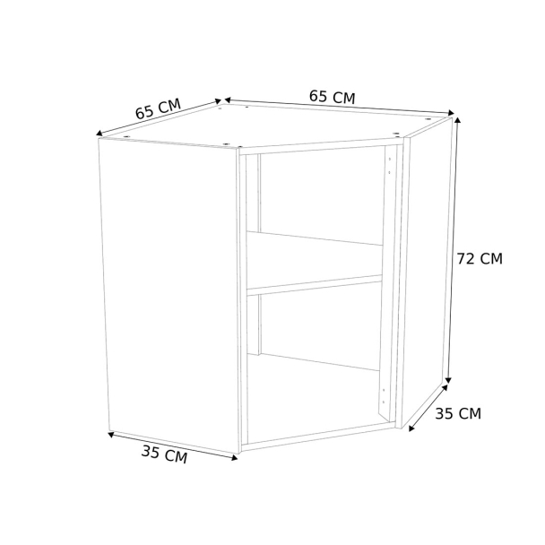 Caisson Meuble haut cuisine Blanc H. 72 cm x L. 65 cm x P. 65 cm