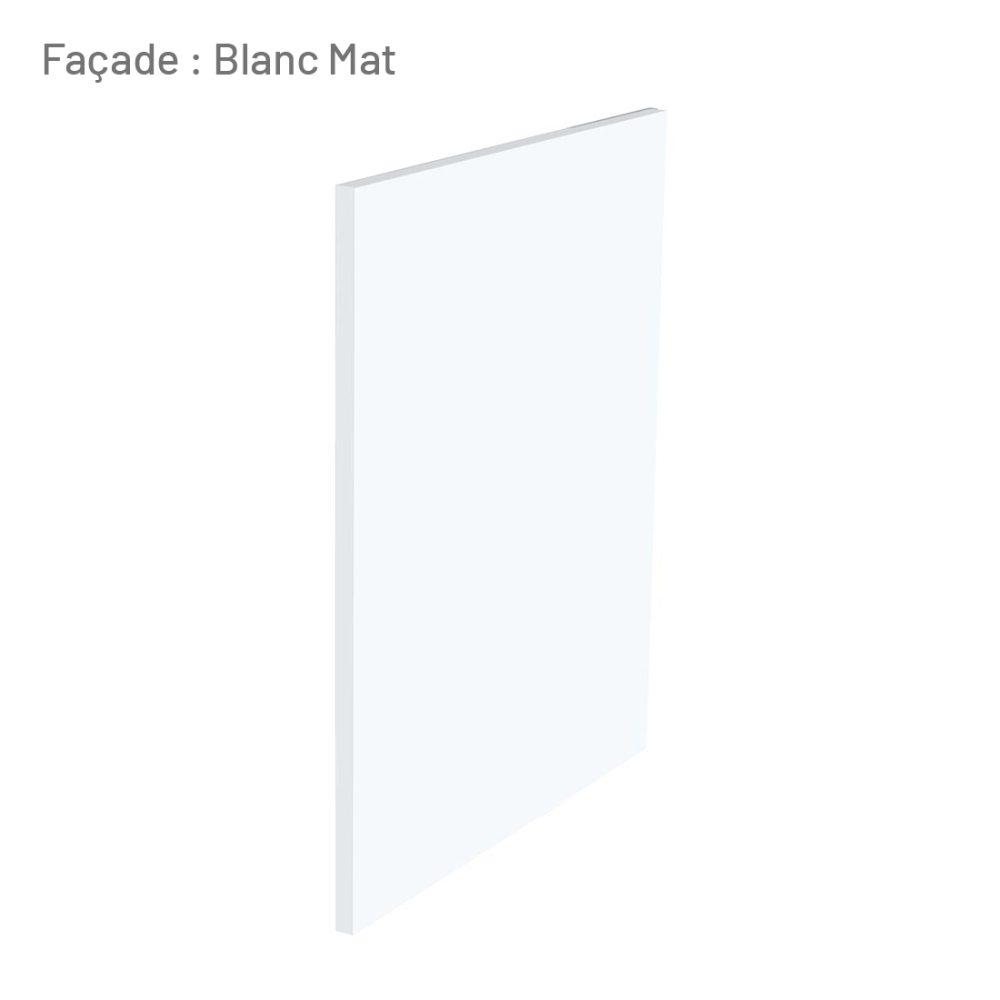 Cuisine complète Blanc mat 240 cm avec meuble colonne - Avec Plan de travail