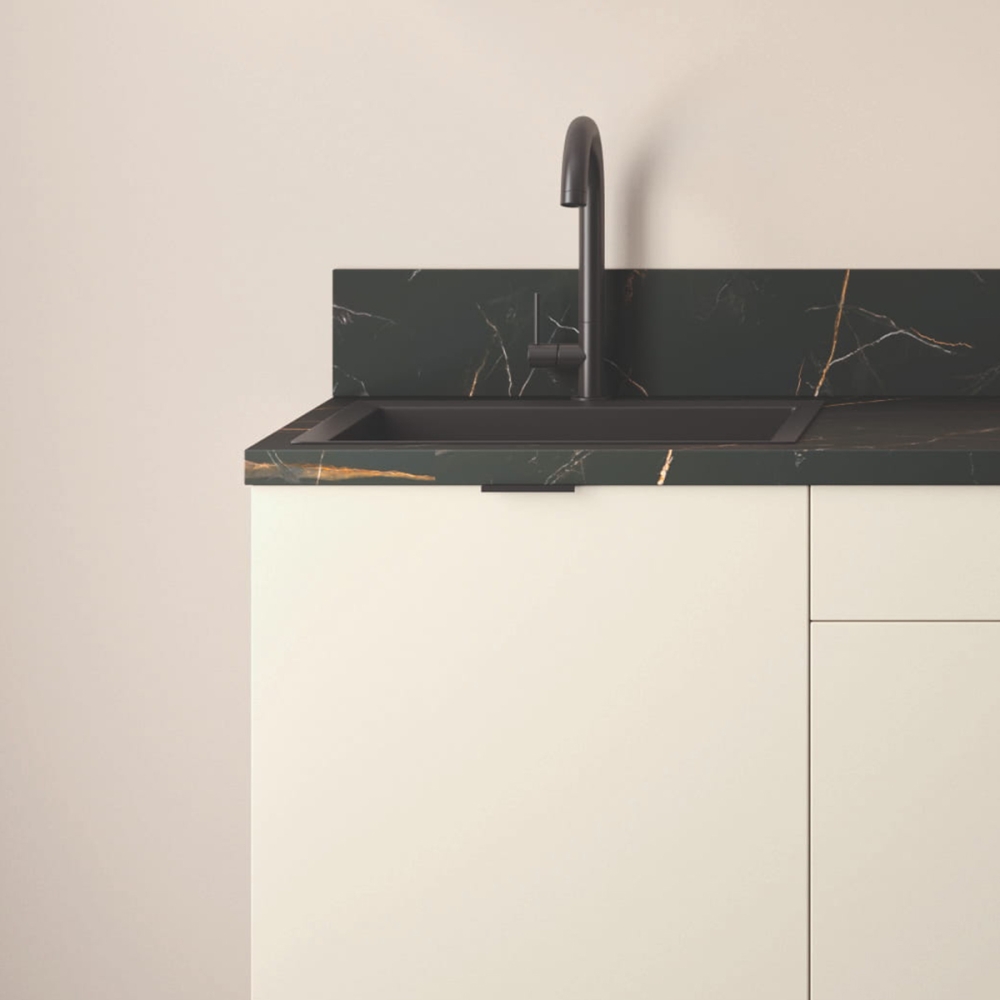 Cuisine complète Lin et Terracotta mat 180 cm avec meuble four