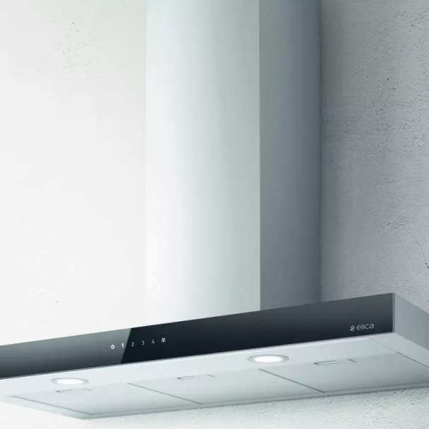 Hotte box 90 cm inox et noir