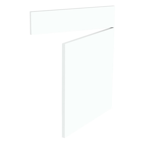 Kit façade meuble cuisine Blanc Brillant 1 porte, 1 faux tiroir H. 71,7 cm L. 59,7 cm