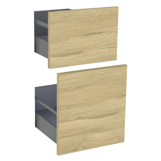 Kit façade meuble cuisine Lin Mat 2 casseroliers H. 71,7 cm L. 39,7 cm