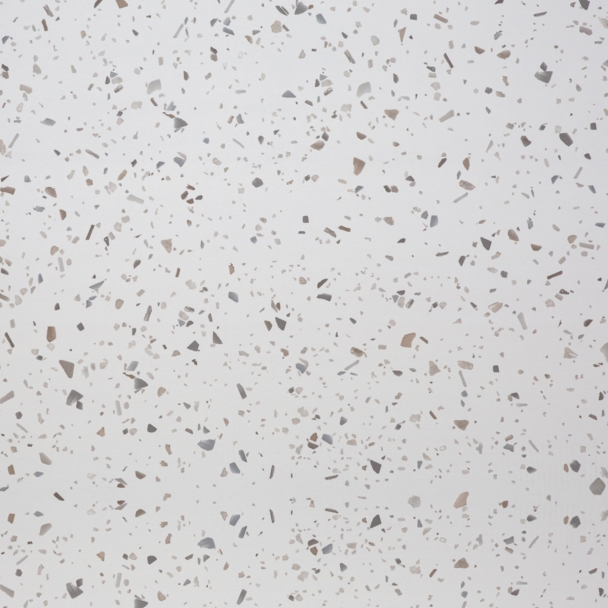 Crédence cuisine stratifiée Terrazzo Blanc - L. 240 cm