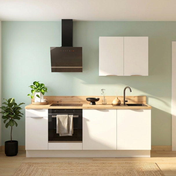 Cuisine complète Blanc mat 220 cm