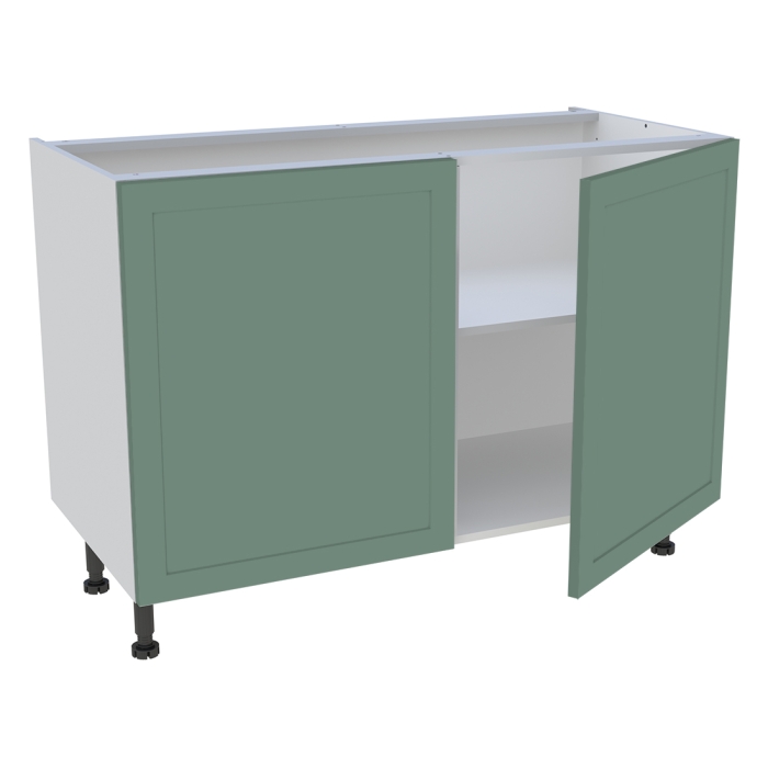 Meuble bas cuisine 2 portes H. 87 cm x L. 120 cm - Vert sauge cadre