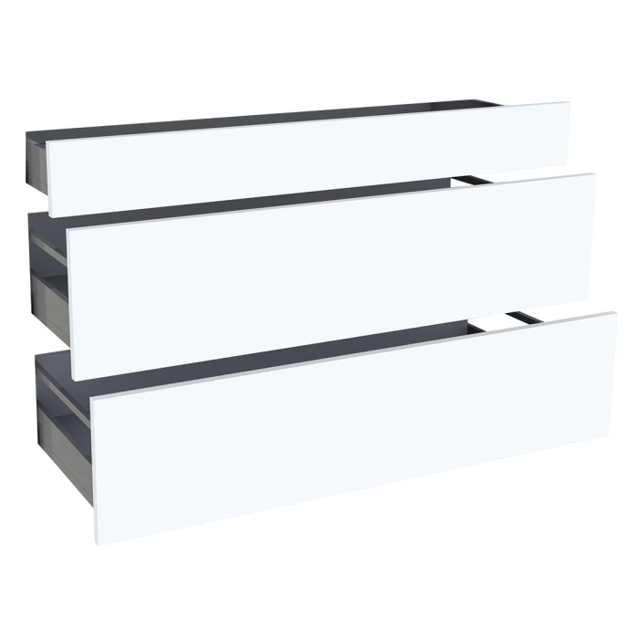 Kit façade meuble cuisine Blanc Mat 1 tiroir, 2 casseroliers H. 71,7 cm L. 119,7 cm