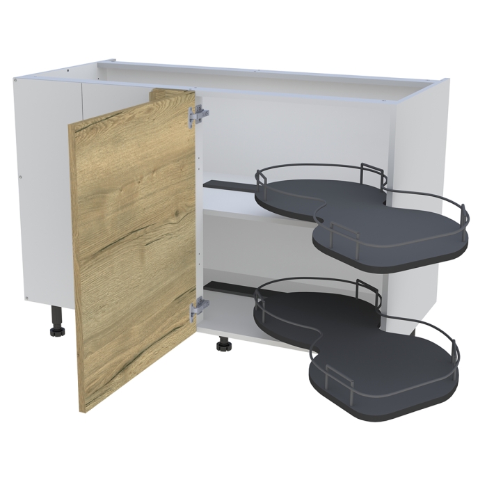 Meuble bas cuisine 1 porte H. 87 cm x L. 120 cm - BSA120G - Chêne structuré