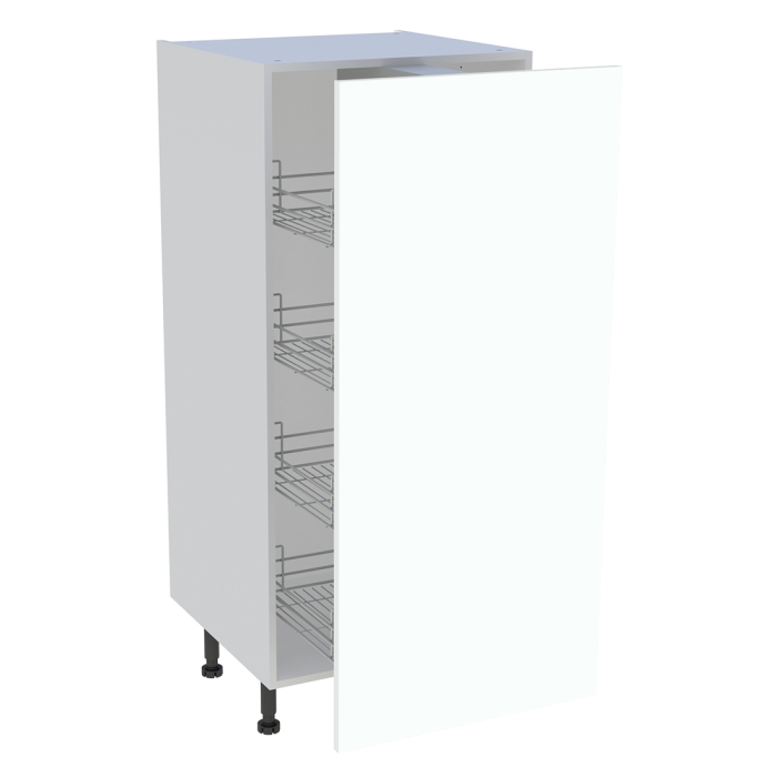 Demi colonne cuisine 1 porte H. 129,6 cm x L. 60 cm - Blanc chaud mat
