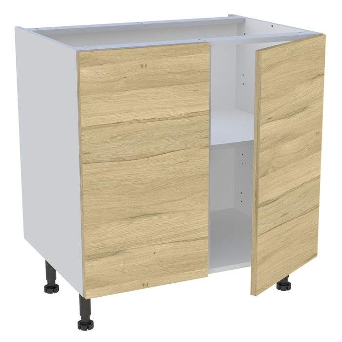 Meuble bas cuisine 2 portes H. 87 cm x L. 80 cm - Chêne clair