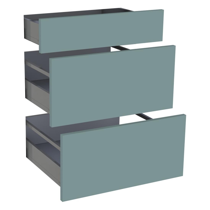 Kit façade meuble cuisine Vert Opale Mat 1 tiroir, 2 casseroliers H. 71,7 cm L. 59,7 cm