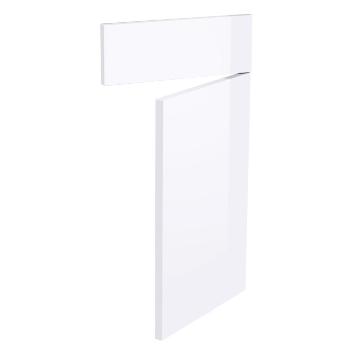 Kit façade meuble cuisine Blanc Brillant 1 porte, 1 faux tiroir H. 71,7 cm L. 39,7 cm