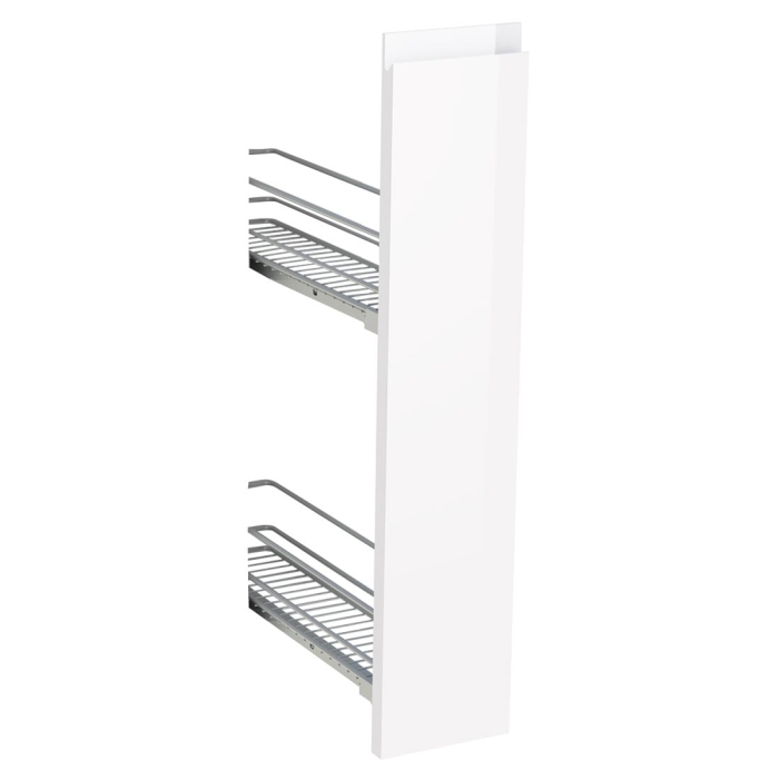 Kit façade meuble cuisine Blanc Brillant Sans Poignée 1 porte H. 71,7 cm L. 14,7 cm