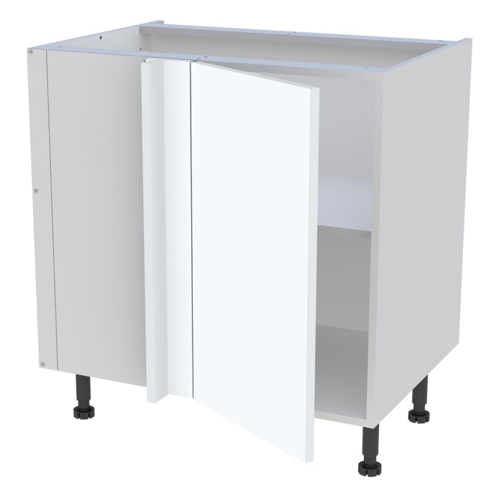 Meuble bas d'angle cuisine 1 porte H. 87 cm x L. 80 cm - Blanc mat