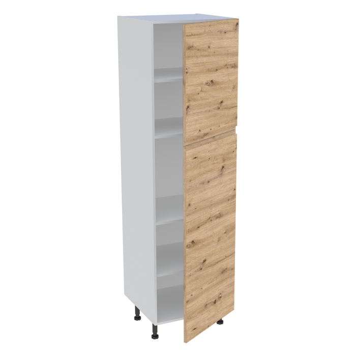 Colonne cuisine 2 portes H. 216,6 cm x L. 60 cm - C2P602 - Chêne naturel sans poignée